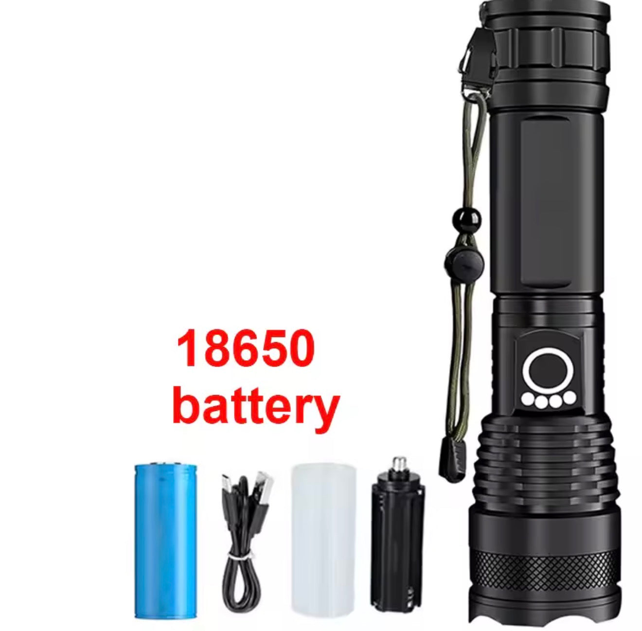 Linterna Táctica LED Recargable de Alta Potencia – Linterna de Emergencia y Supervivencia