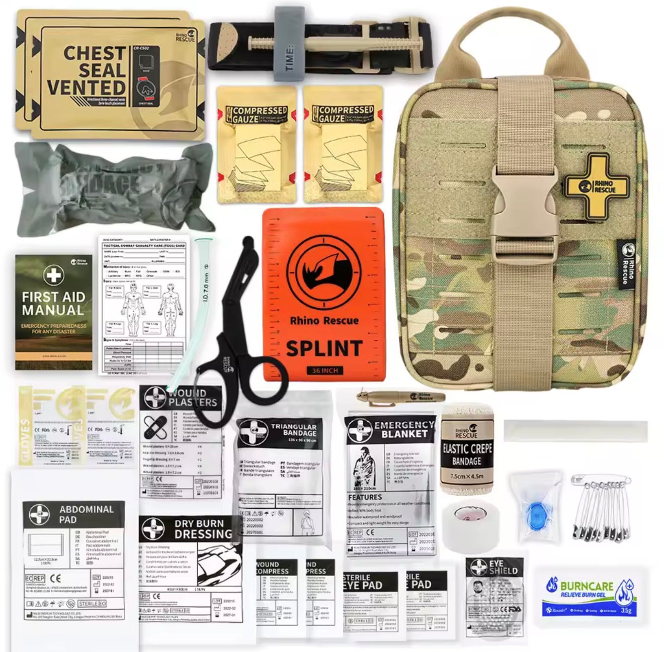 Kit de Primeros Auxilios Táctico de Emergencia – Botiquín de Supervivencia IFAK para Viaje, Coche y Senderismo