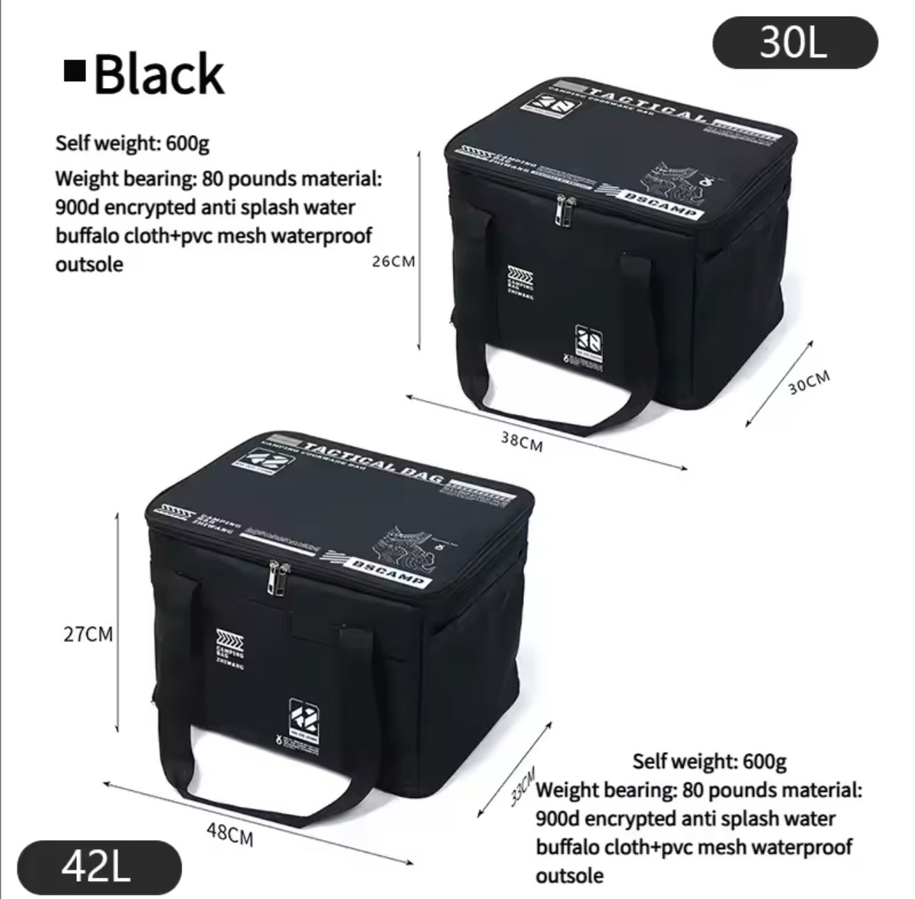 Bolsa de almacenamiento táctica para acampada y supervivencia.