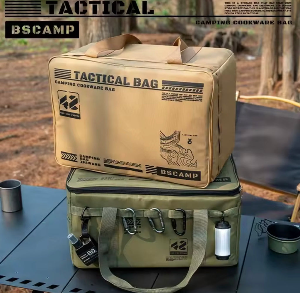 Bolsa de almacenamiento táctica para acampada y supervivencia.