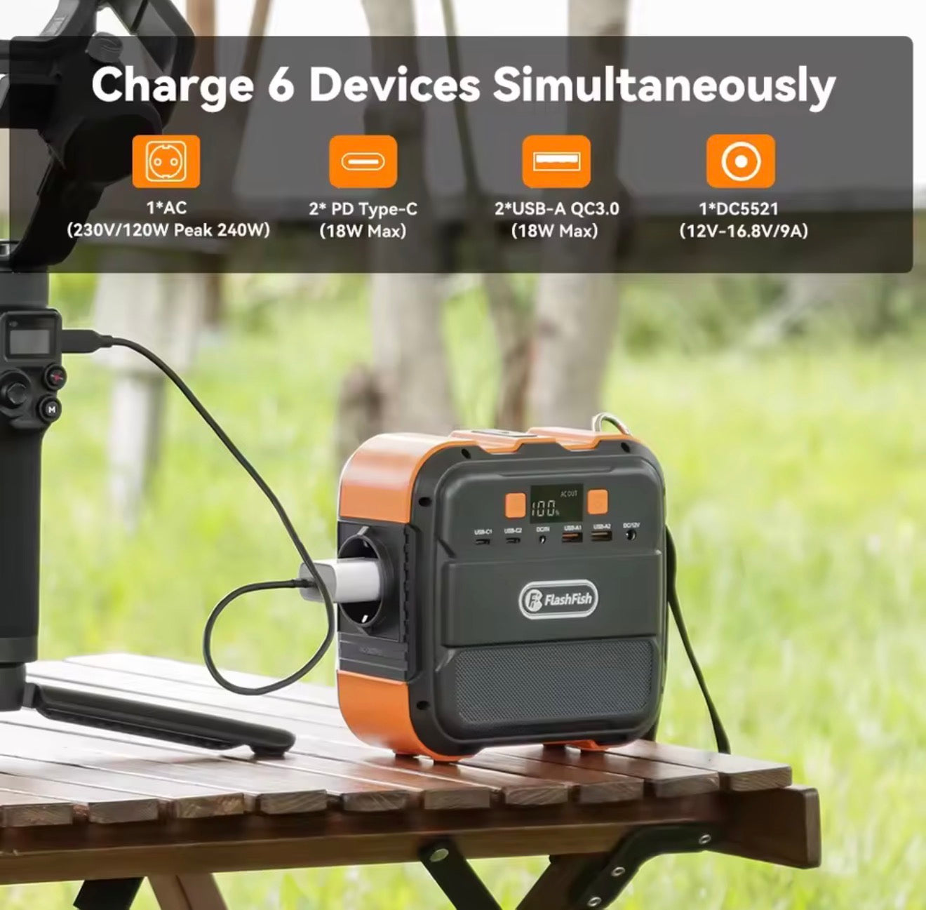 Estación de Energía Portátil con Panel Solar – Generador Solar de Emergencia 230V