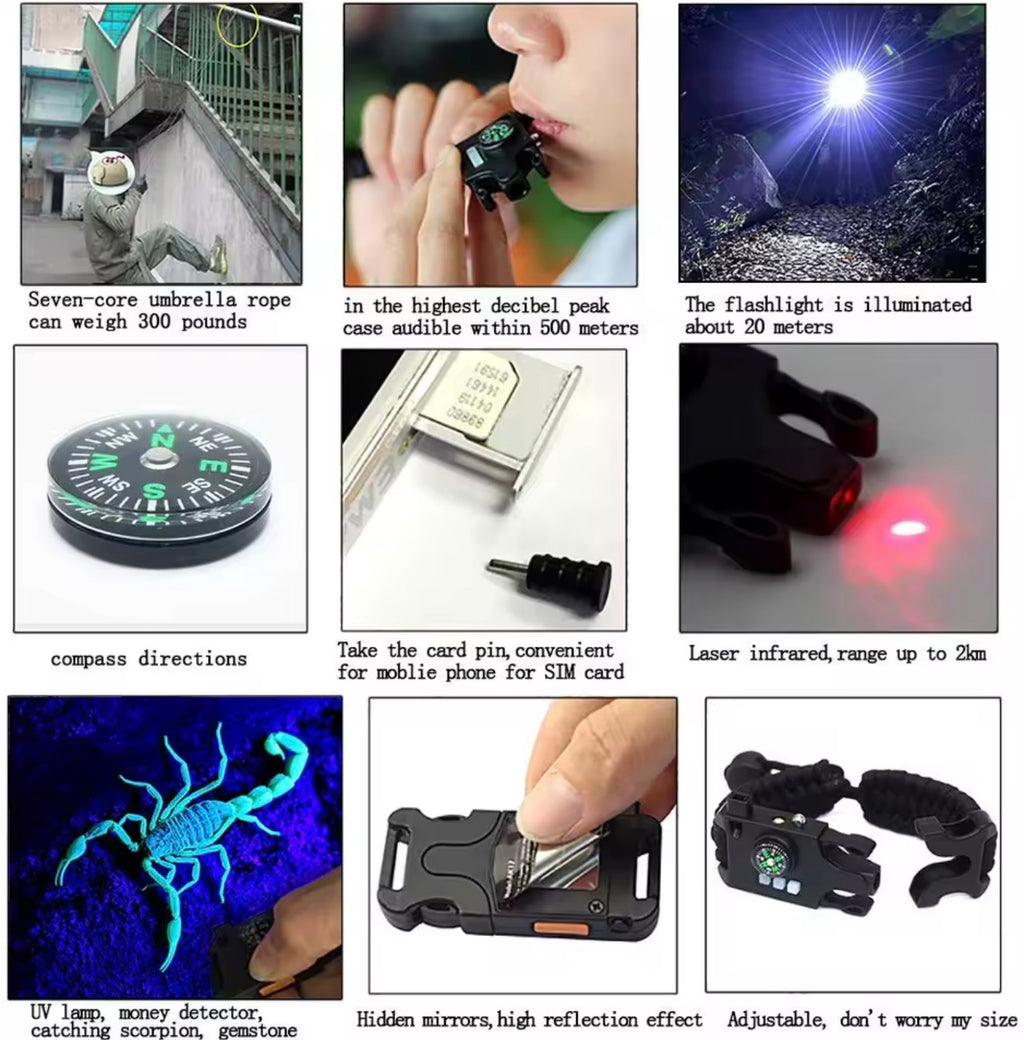 Pulsera de Supervivencia Paracord Multifunción