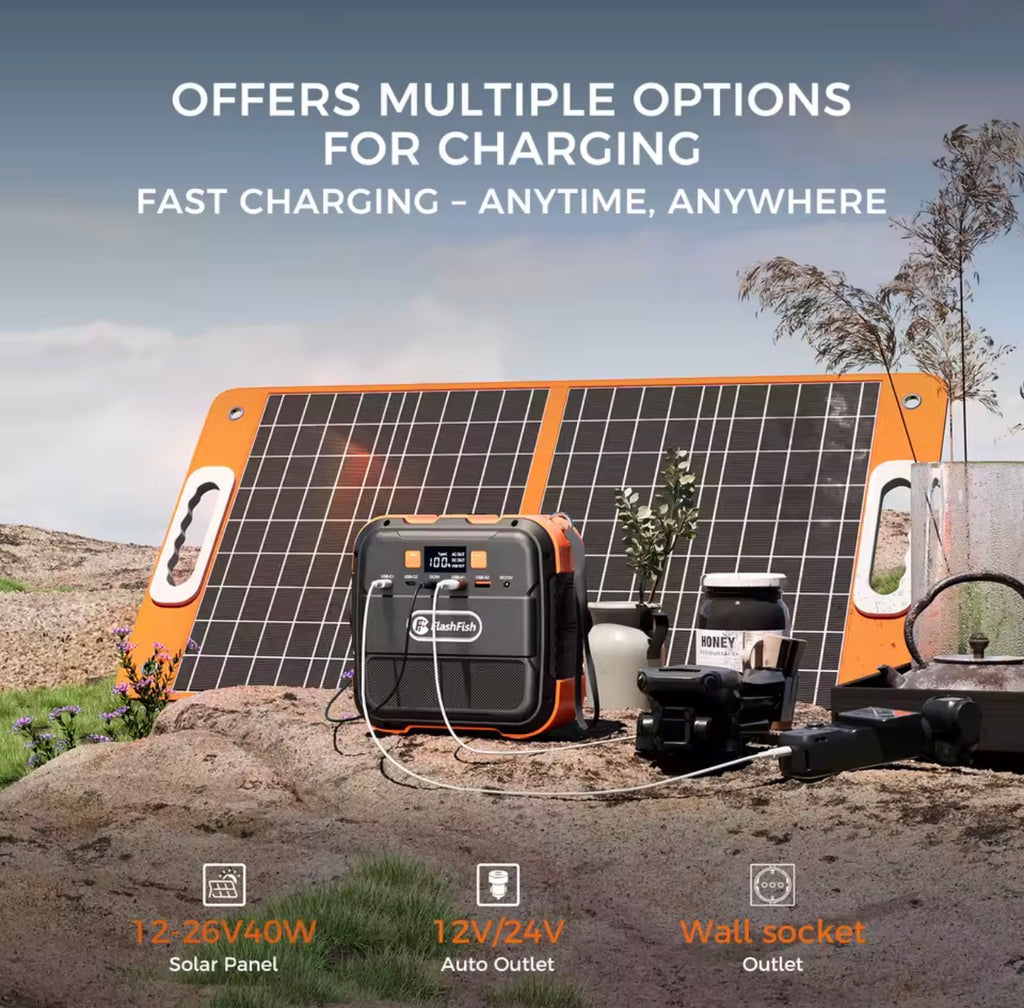 Estación de Energía Portátil con Panel Solar – Generador Solar de Emergencia 230V