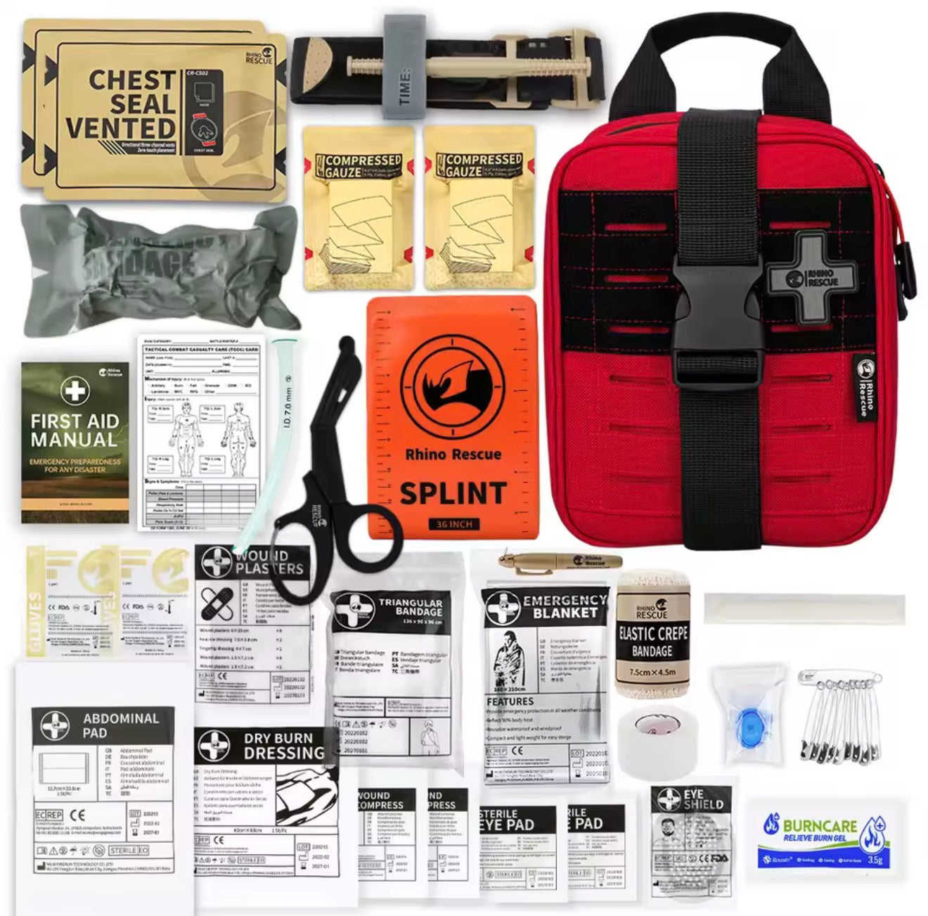 Kit de Primeros Auxilios Táctico de Emergencia – Botiquín de Supervivencia IFAK para Viaje, Coche y Senderismo