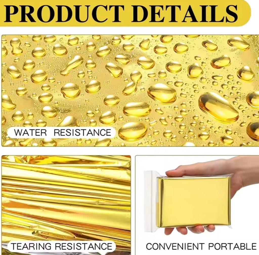 Manta Térmica de Emergencia – Manta de Supervivencia Ultraligera e Impermeable