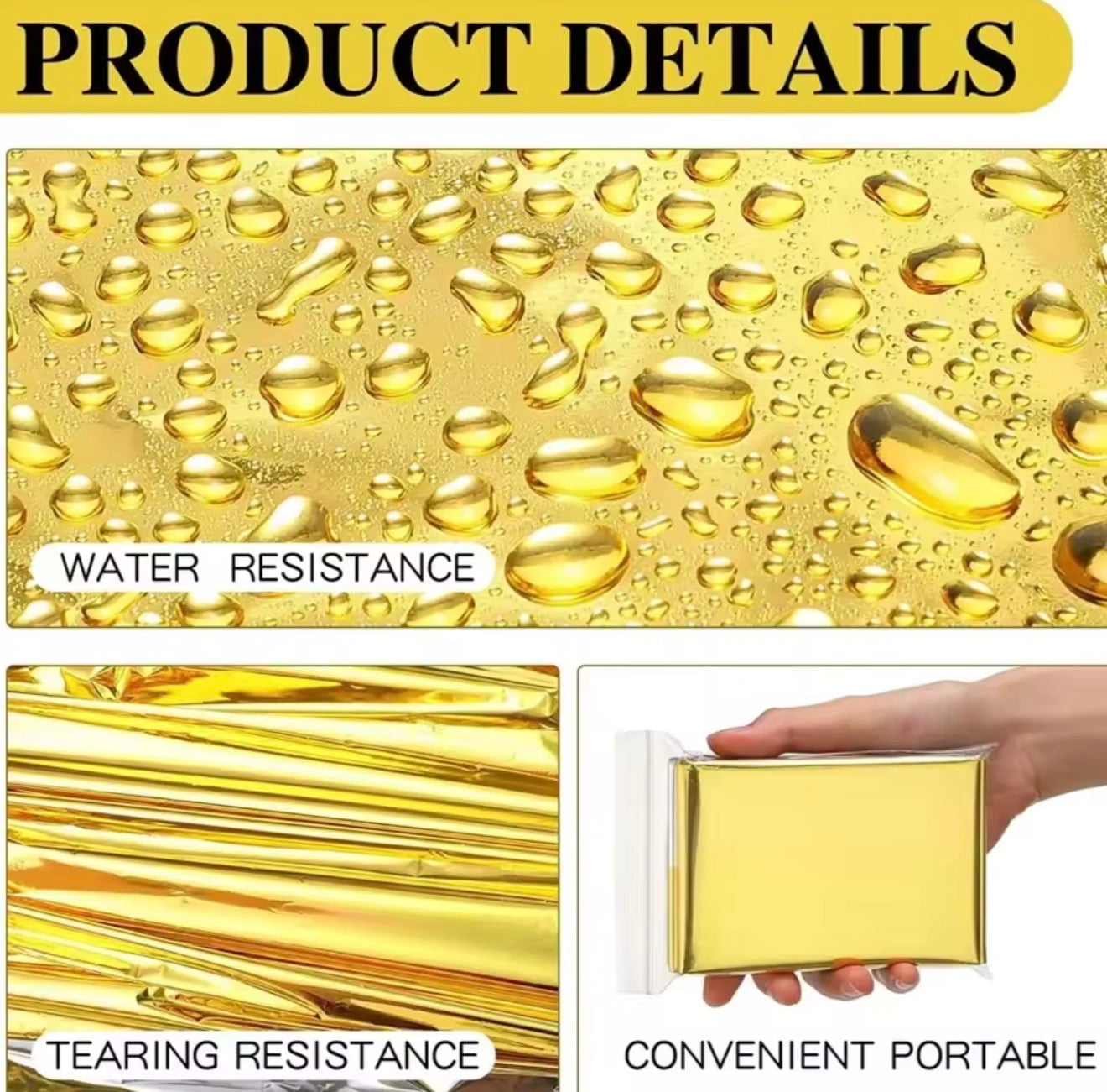 Manta Térmica de Emergencia – Manta de Supervivencia Ultraligera e Impermeable