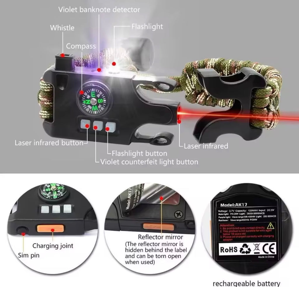 Pulsera de Supervivencia Paracord Multifunción