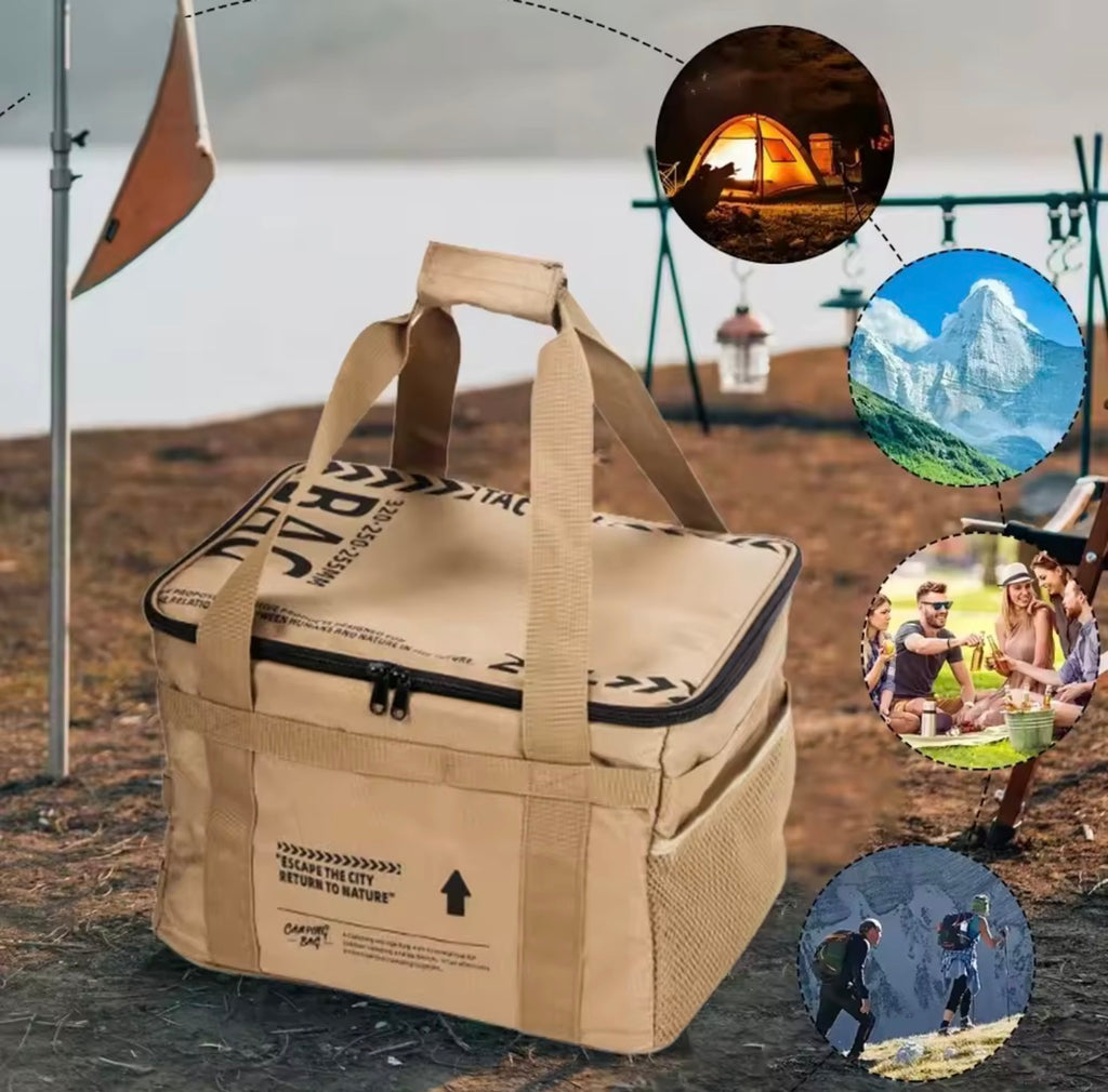 Bolsa de almacenamiento táctica para acampada y supervivencia.